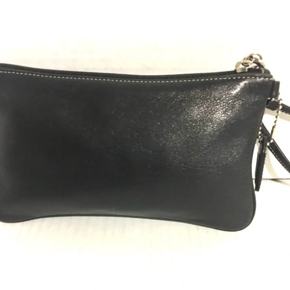 Coach vintage black leather wristlet